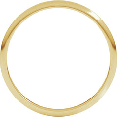 14K Yellow Gold 1.5 mm Lightweight Half Round Band Size 9.5