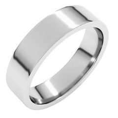 10K White Gold 5 mm Lightweight Comfort-Fit Flat Band Size 8