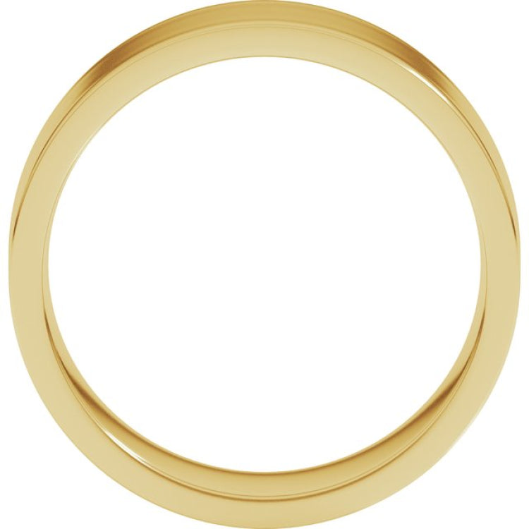 14K Yellow Gold 7 mm Lightweight Comfort-Fit Flat Band Size 10