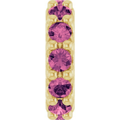 18K Yellow Gold-Plated Sterling Silver Natural Pink Tourmaline Spacer Charm/Pendant