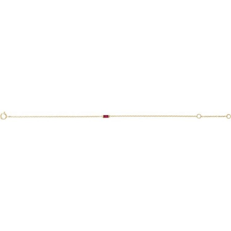 14K Yellow Gold Vermeil Lab-Grown Ruby 6 1/2-7 1/2" Bracelet