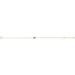 14K Yellow Gold Vermeil Lab-Grown Ruby 6 1/2-7 1/2" Bracelet