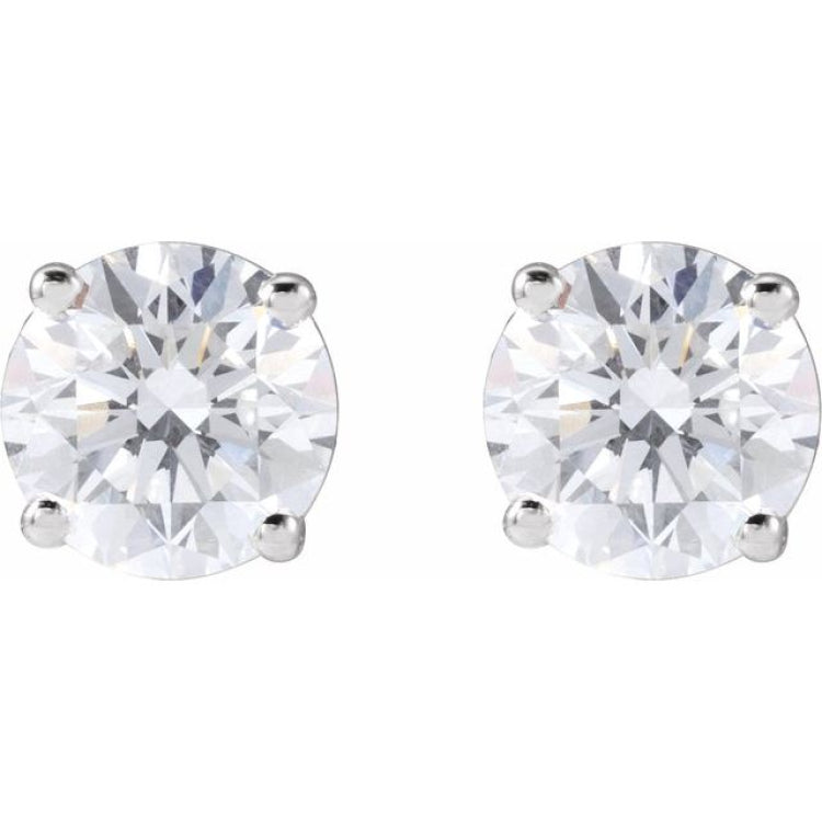 Sterling Silver 2 CTW Lab-Grown White Diamond Earrings