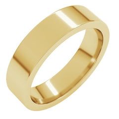 14K Yellow Gold 5 mm Comfort-Fit Flat Band Size 12.5
