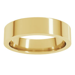 14K Yellow Gold 5 mm Comfort-Fit Flat Band Size 12.5