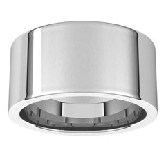 14K White Gold 10 mm Comfort-Fit Flat Band Size 10
