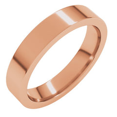 10K Rose Gold 4 mm Comfort-Fit Flat Band Size 8.5