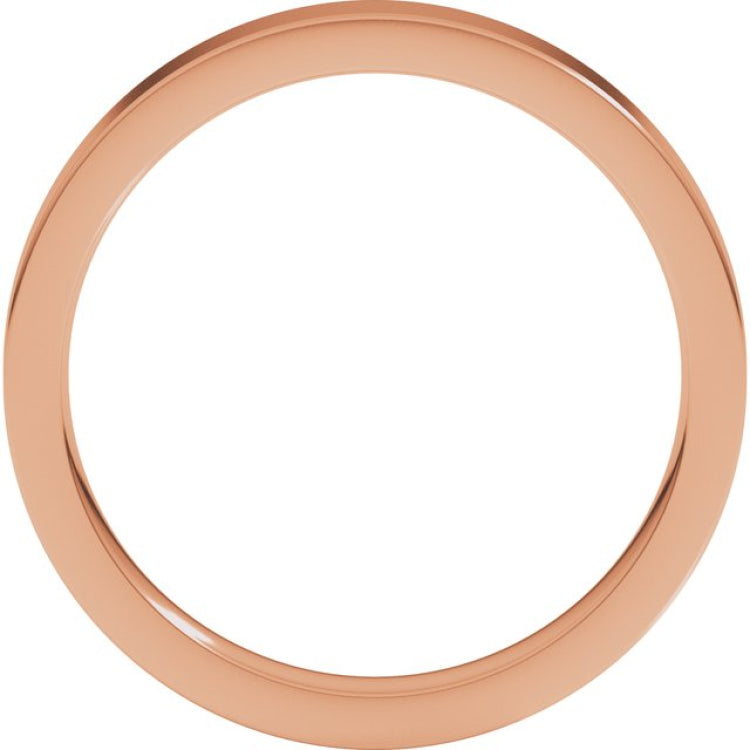 18K Rose Gold 3 mm Comfort-Fit Flat Band Size 5