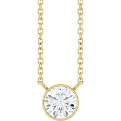 14K Yellow Gold 5/8 CT Lab-Grown Diamond 16-18" Necklace