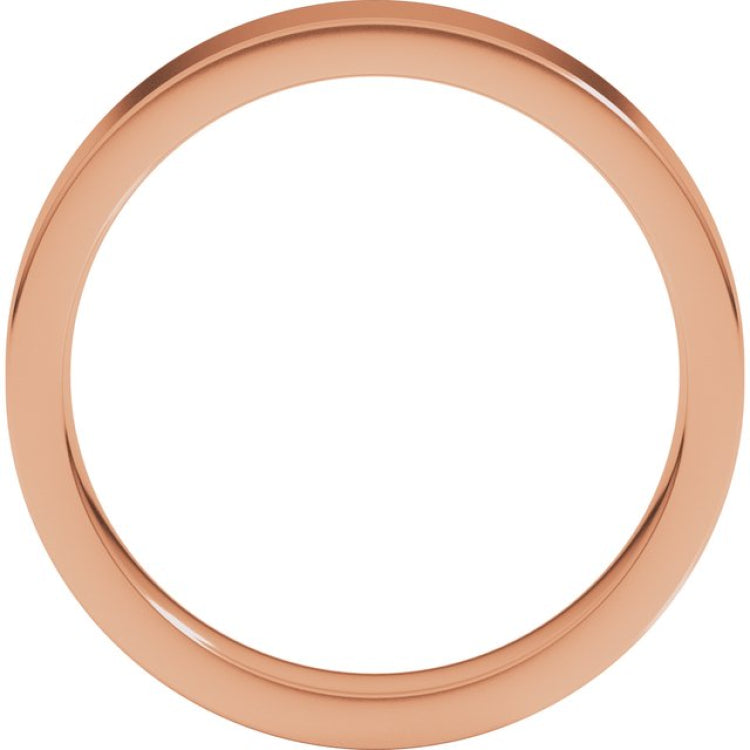 18K Rose Gold 4 mm Comfort-Fit Flat Band Size 8.5
