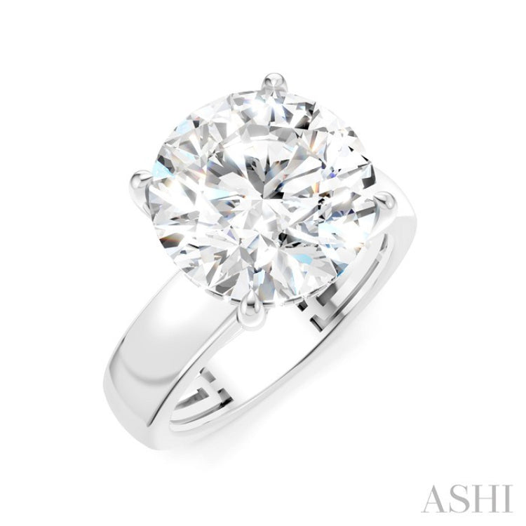 1/8 Ctw Round Shape Round Cut Diamond Semi-Mount Engagement Ring in 14K White Gold