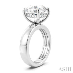 1/8 Ctw Round Shape Round Cut Diamond Semi-Mount Engagement Ring in 14K White Gold
