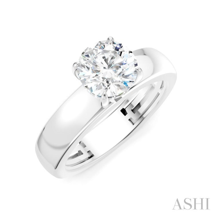 1/20 Ctw Round Shape Round Cut Diamond Semi-Mount Engagement Ring in 14K White Gold