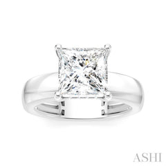 1/10 Ctw Princess Shape Round Cut Diamond Semi-Mount Engagement Ring in 14K White Gold