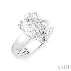 1/8 Ctw Pear Shape Round Cut Diamond Semi-Mount Engagement Ring in 14K White Gold