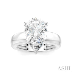 1/8 Ctw Pear Shape Round Cut Diamond Semi-Mount Engagement Ring in 14K White Gold