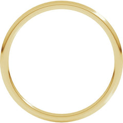 14K Yellow Gold 1 mm Lightweight Comfort-Fit Half Round Band Size 8.5