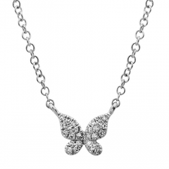 14KW 26RB DIA @.06 BUTTERFLY NECKLACE