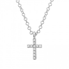 14KW .02CTW SMALL RB DIA CROSS PEND