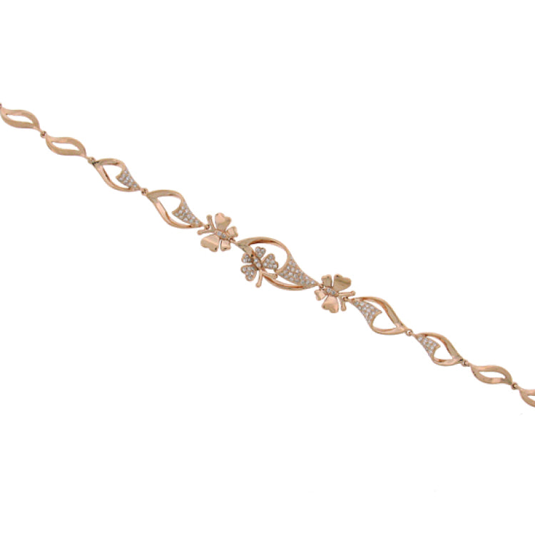 0.30ct 14k Rose Gold Diamond Butterfly Bracelet