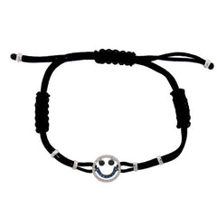 0.23ct Diamond & 0.11ct Blue Sapphire 14k White Gold Smiley Bracelet