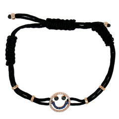 0.23ct Diamond & 0.11ct Blue Sapphire 14k Rose Gold Smiley Brac