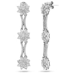 3.15ct 14k White Gold Diamond Fancy Earring