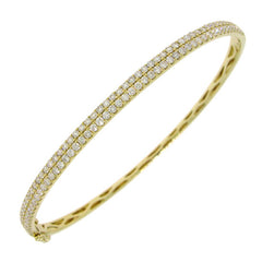 1.96ct 14k Yellow Gold Diamond Bangle