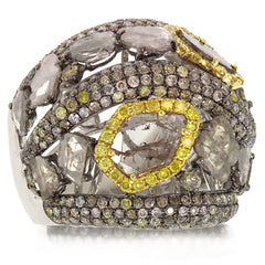 5.26ct 18k White Gold Fancy Color Diamond Ring