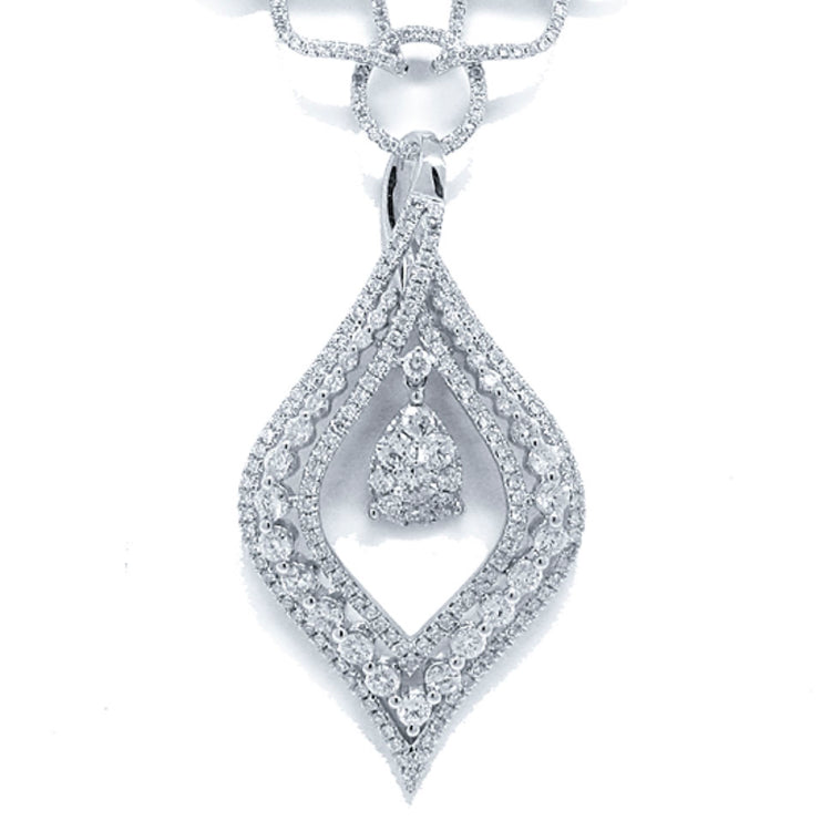 4.08ct 14k White Gold Diamond Necklace