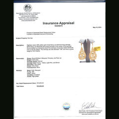 6.62ct 18k Yellow Gold Fancy Color Diamond Earring