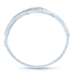 5.14ct 18k Two-tone Rose Gold Diamond Bridge Bangle