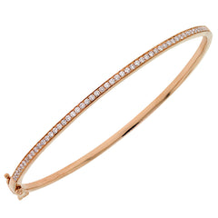 0.59ct 14k Rose Gold Diamond Bangle