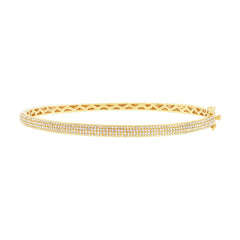 0.85ct 14k Yellow Gold Diamond Pave Bangle