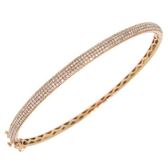 0.85ct 14k Rose Gold Diamond Pave Bangle