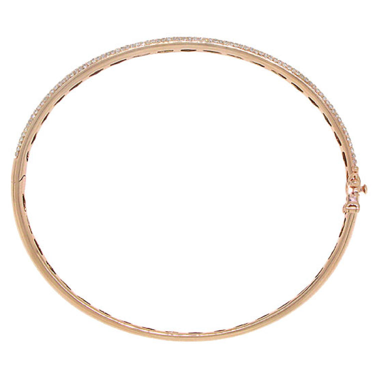 0.85ct 14k Rose Gold Diamond Pave Bangle