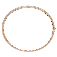 0.85ct 14k Rose Gold Diamond Pave Bangle