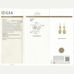 4.43ct 18k Yellow Gold GIA Certified Fancy Color Diamond Earring