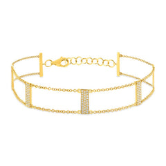 0.40ct 14k Yellow Gold Diamond Ladder Bracelet
