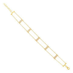 0.40ct 14k Yellow Gold Diamond Ladder Bracelet