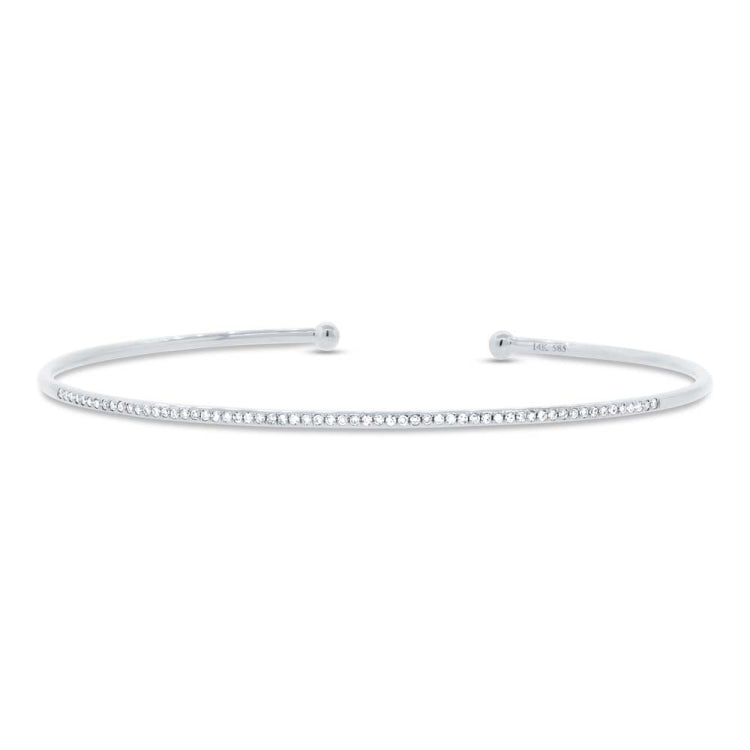 0.17ct 14k White Gold Diamond Bangle