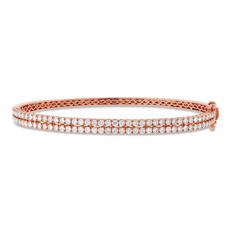 2.09ct 18k Rose Gold Diamond Bangle