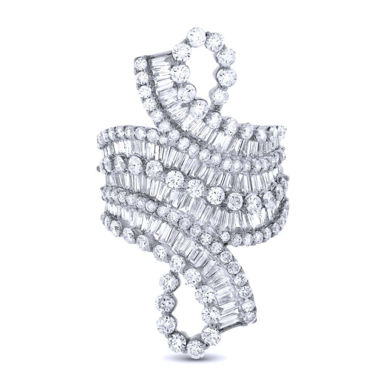 3.98ct 18k White Gold Diamond Baguette Lady's Ring