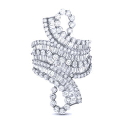 3.98ct 18k White Gold Diamond Baguette Lady's Ring