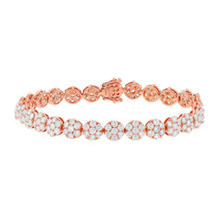 8.26ct 18k Rose Gold Diamond Cluster Lady's Bracelet