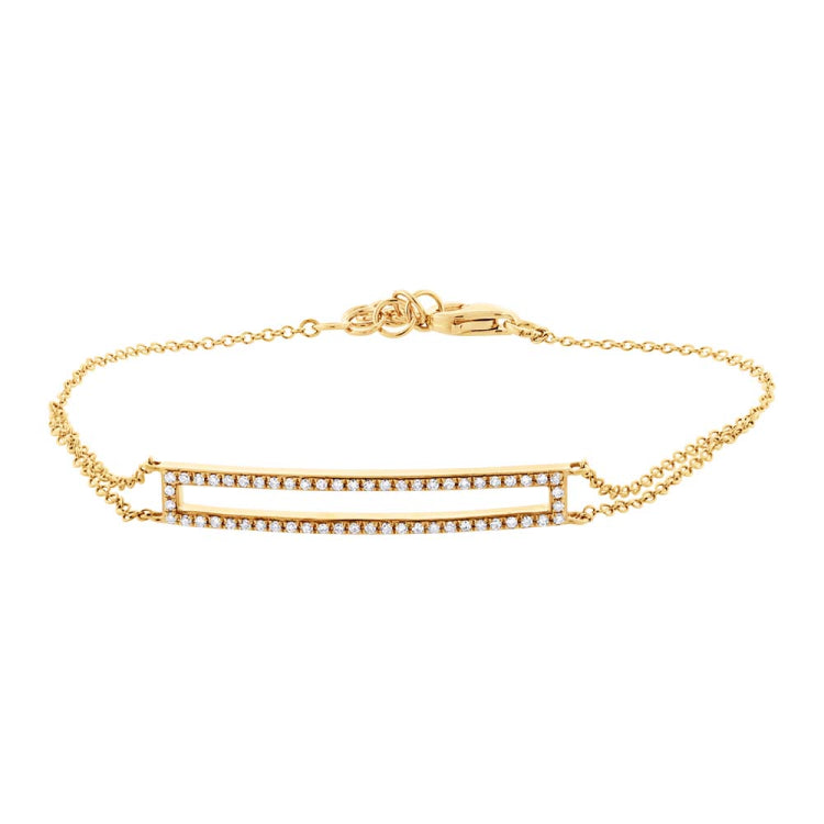 0.18ct 14k Yellow Gold Diamond Bar Bracelet
