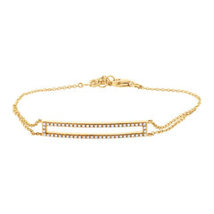 0.18ct 14k Yellow Gold Diamond Bar Bracelet