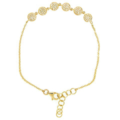 0.23ct 14k Yellow Gold Diamond Pave Circle Bracelet