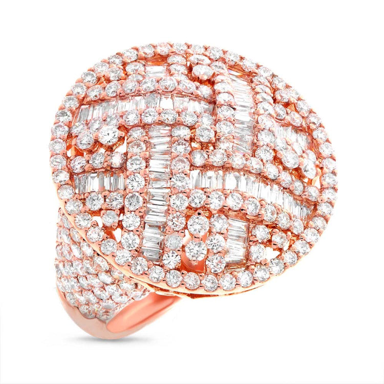 4.06ct 18k Rose Gold Diamond Lady's Ring