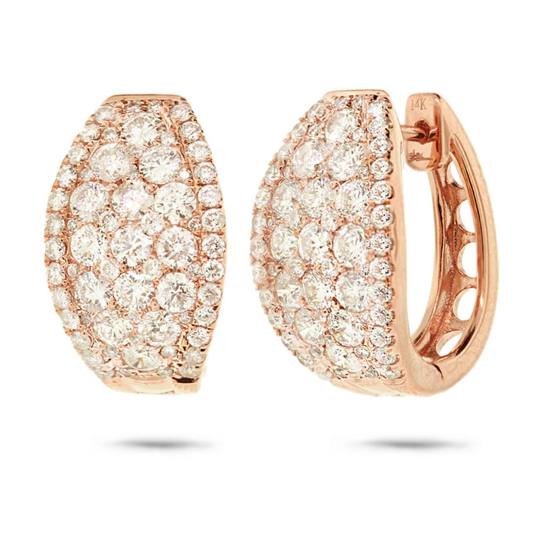 3.25ct 14k Rose Gold Diamond Earring